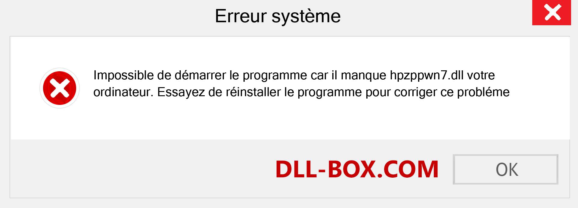 Le fichier hpzppwn7.dll est manquant ?. Télécharger pour Windows 7, 8, 10 - Correction de l'erreur manquante hpzppwn7 dll sur Windows, photos, images